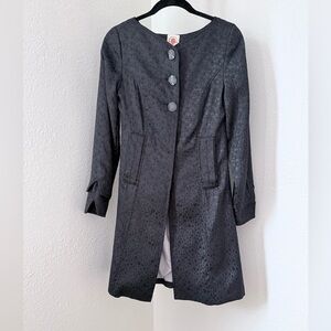 Anthropologie Tulle Black Glam Coat